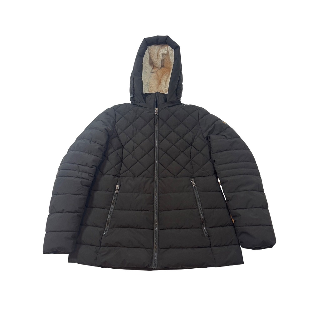 HFX Outdoors Puffer Jacket Womens Medium Black Quilted Water Resistant Hooded